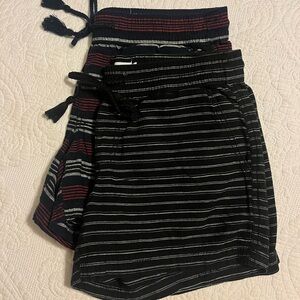 Sonoma Women's Striped Shorts - 2 PAIR. Black and white / Red, white and navy.